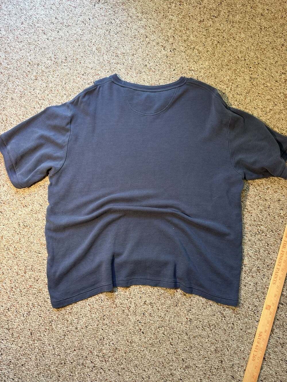 Caribbean Silk Cotton Blend Ribbed Short Sleeve T-Shirt Size L - Picture 5 of 5